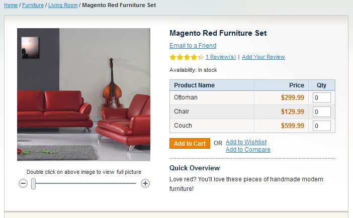 Magento Grouped Products