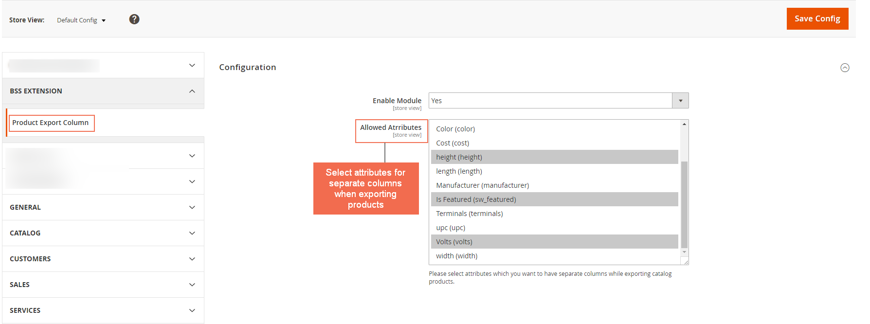 magento 2 export product attributes backend