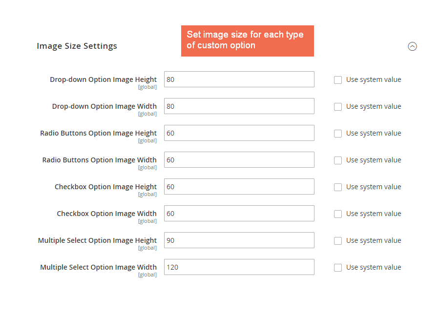 magento 2 Change image size for each custom option type