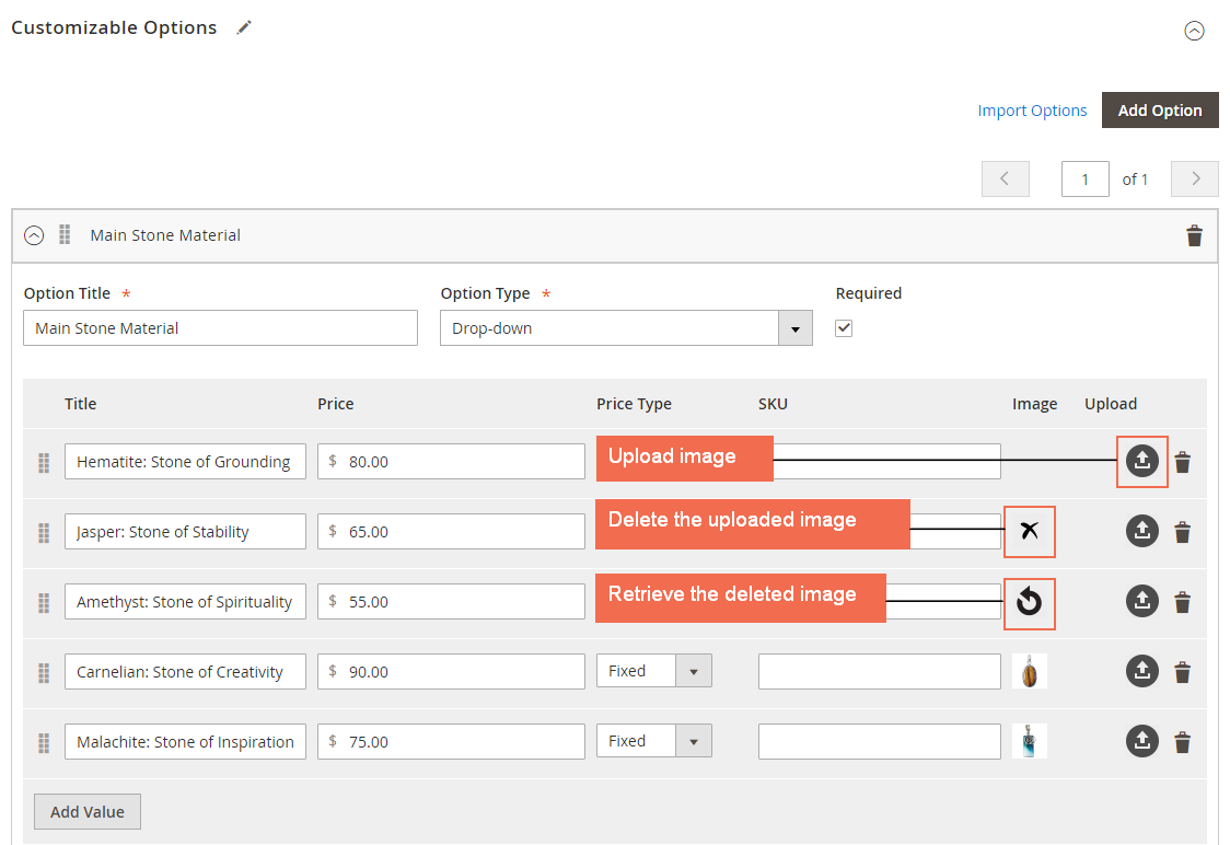 magento 2 Upload, remove and retrieve image for custom option