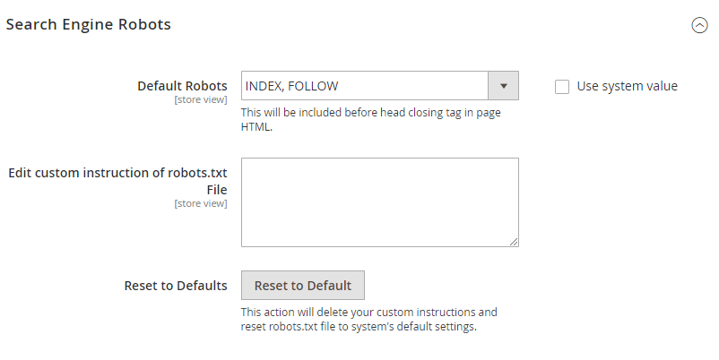 Search Engine Robots in Magento 