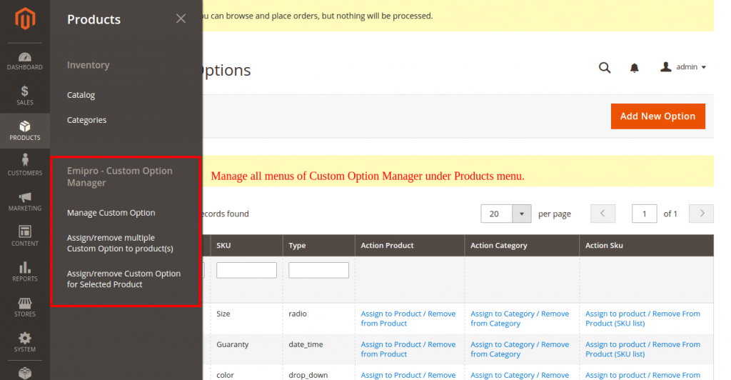 Magento 2 Custom Option Manager by Emiprotechnology