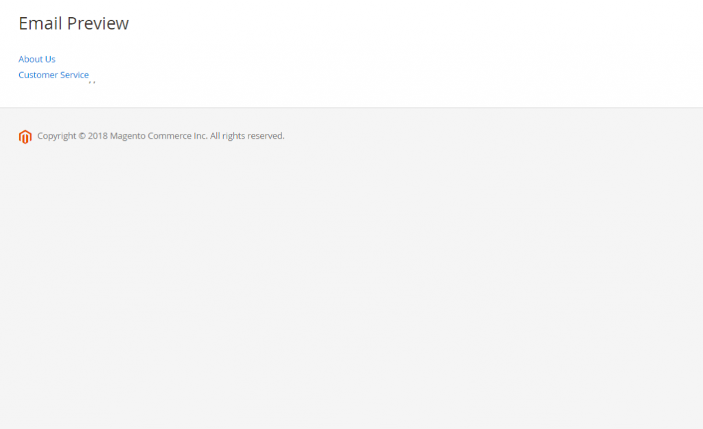 Magento 2 Luma email footer preview