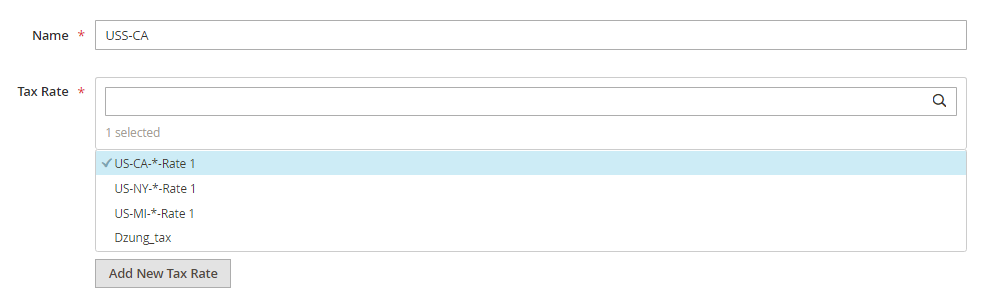 magneto 2 add new tax rule general settings