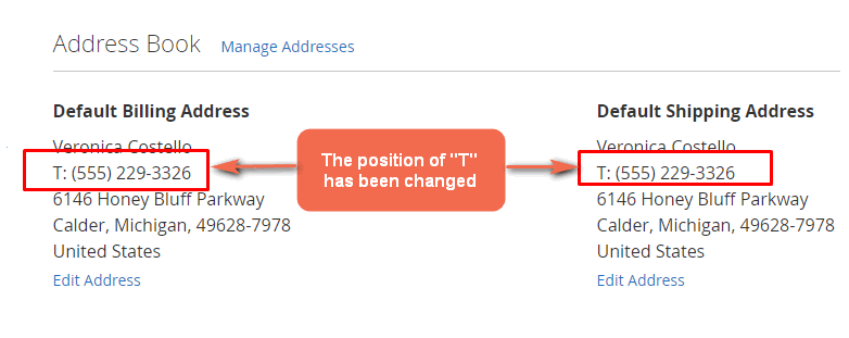 magento 2 cusotmer address templates