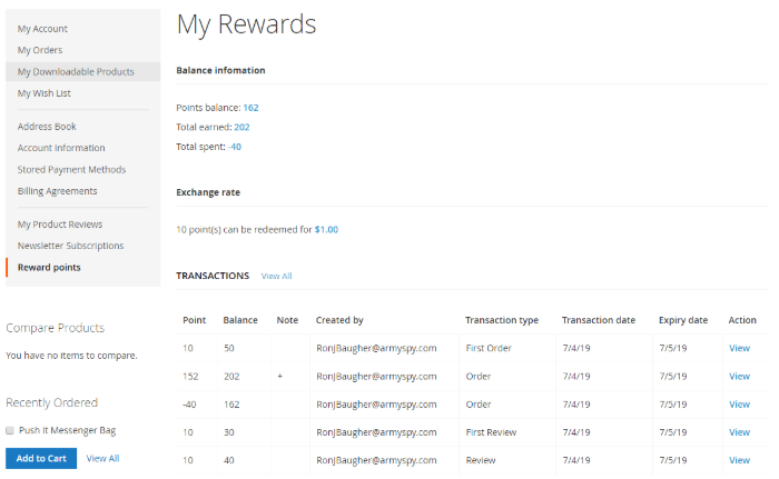 magento 2 loyalty points