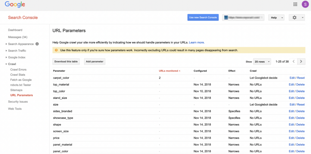 search-console-url-parameters