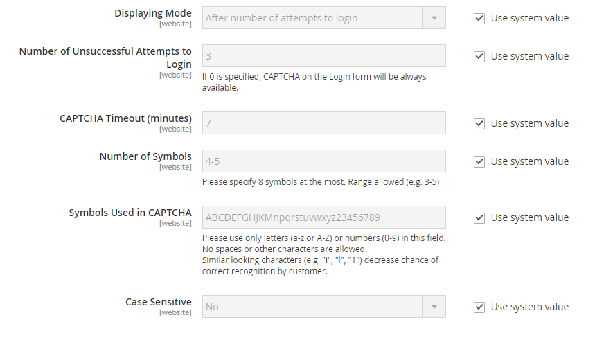 magento-2-capcha-configurations