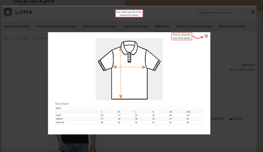 size chart demo