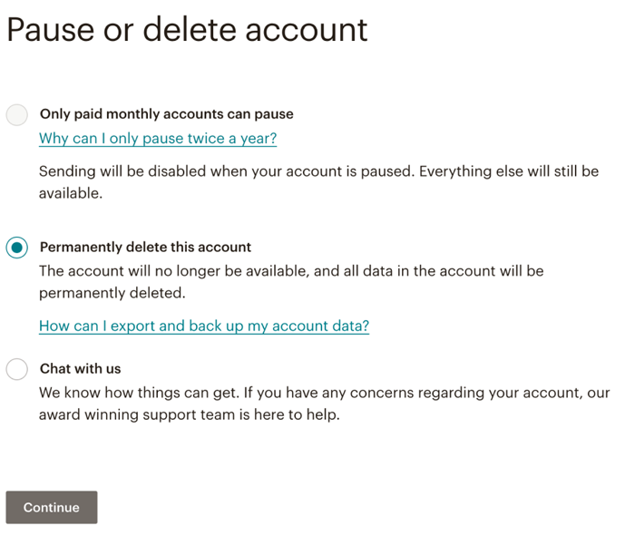 pause-or-delete-account-mailchimp