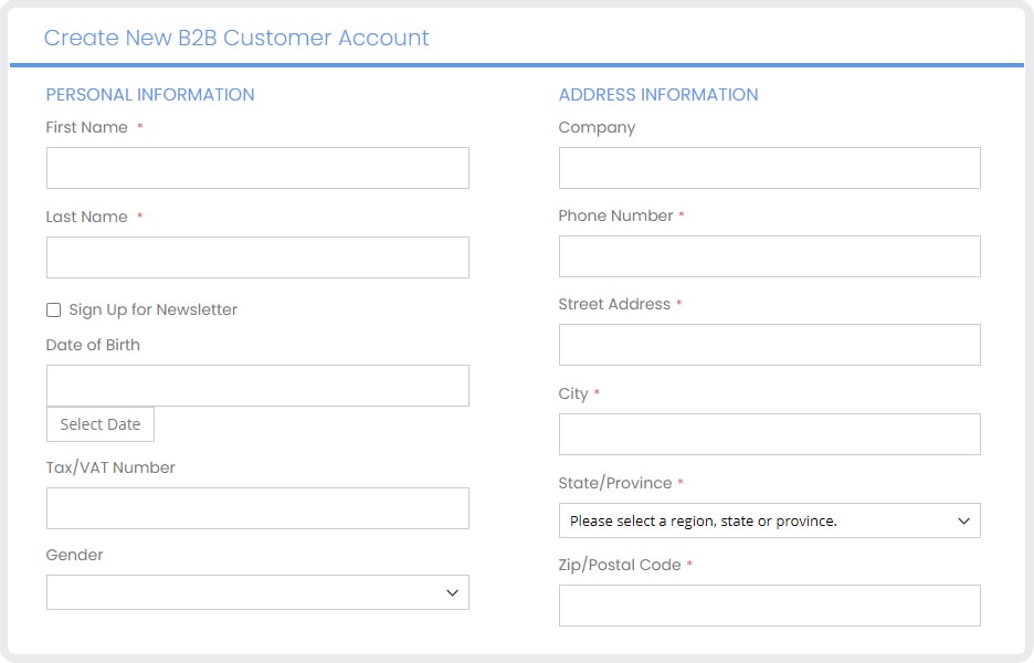 magento b2b and b2c - b2b registration