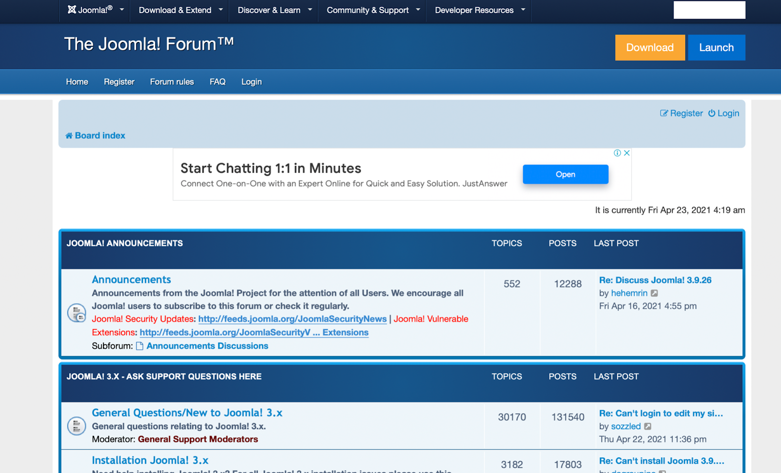 Joomla community forum