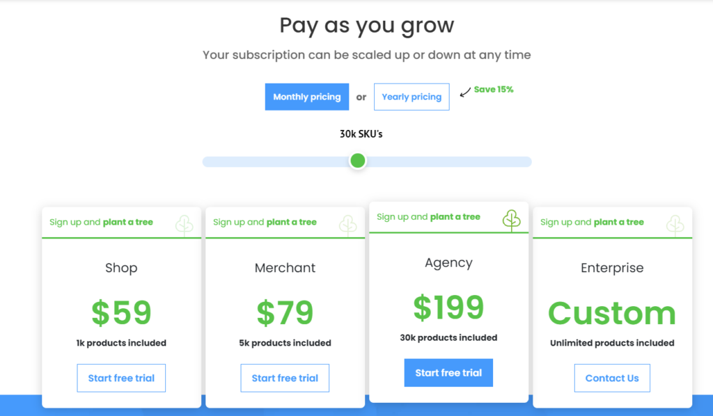 datafeedwatch pricing plans