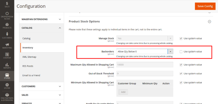 backoder in Magento 2 