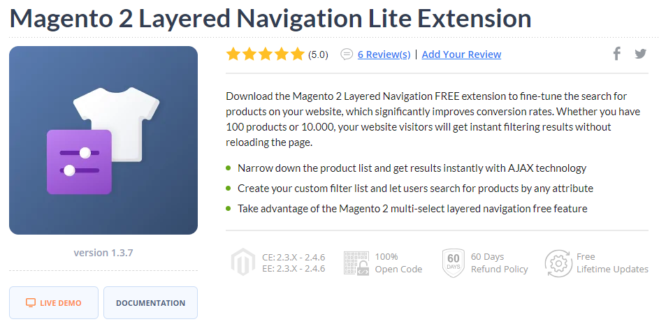 plumrocket magento 2 layered navigation free