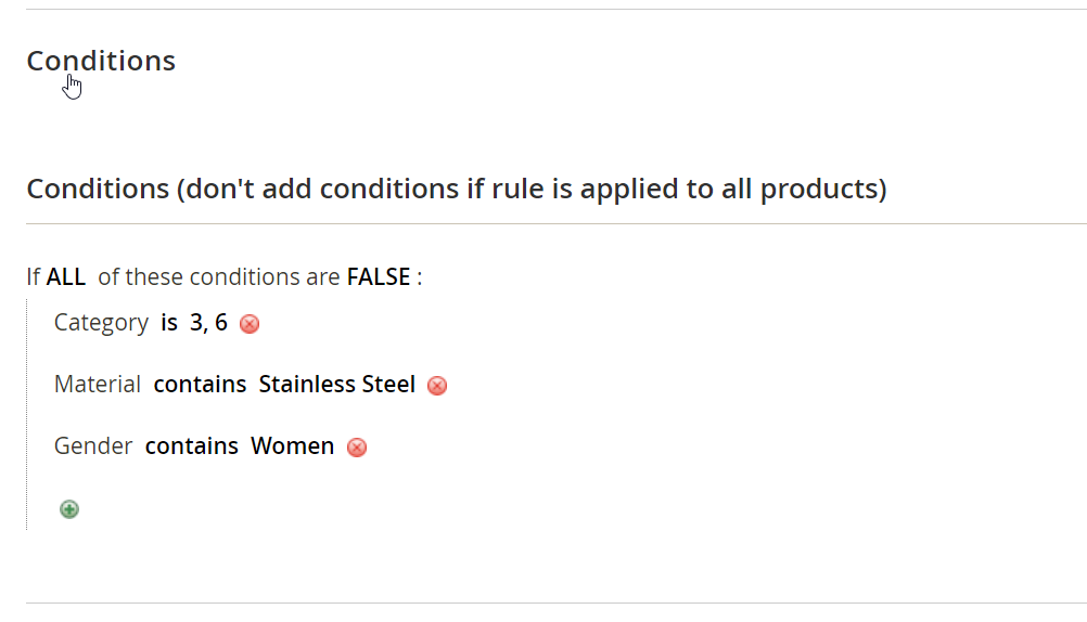 Conditions in Magento - case 2