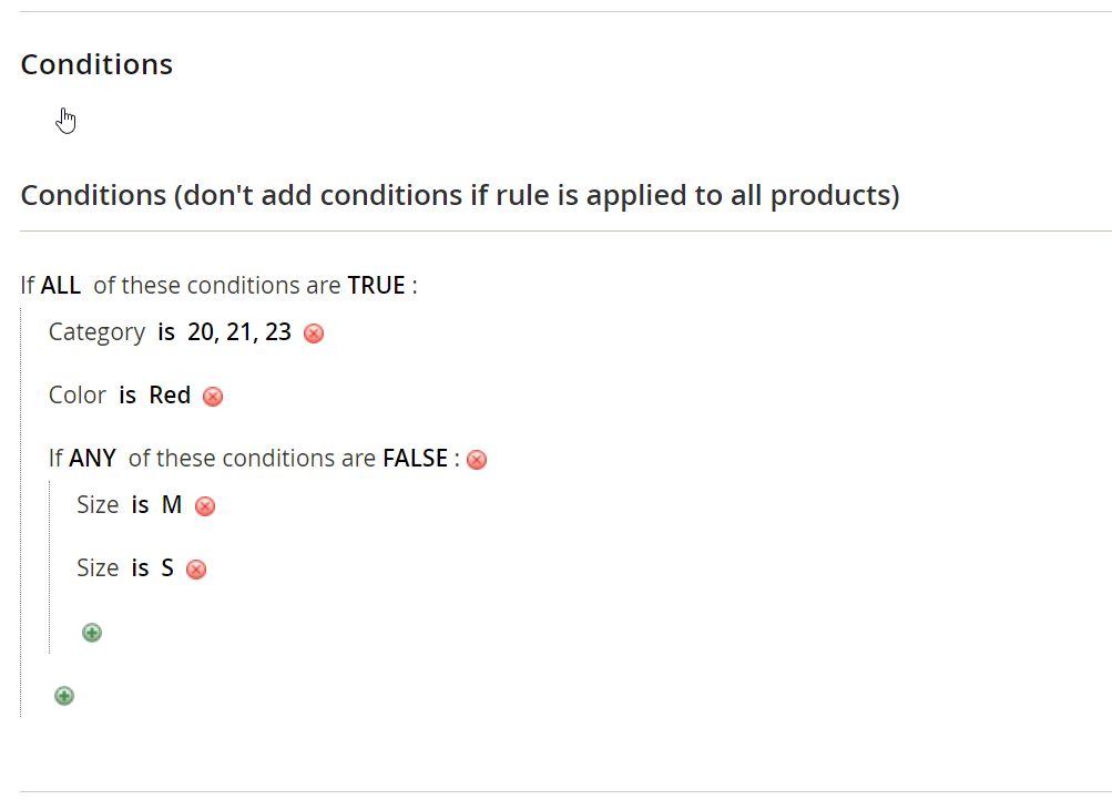 Conditions in Magento - case 4