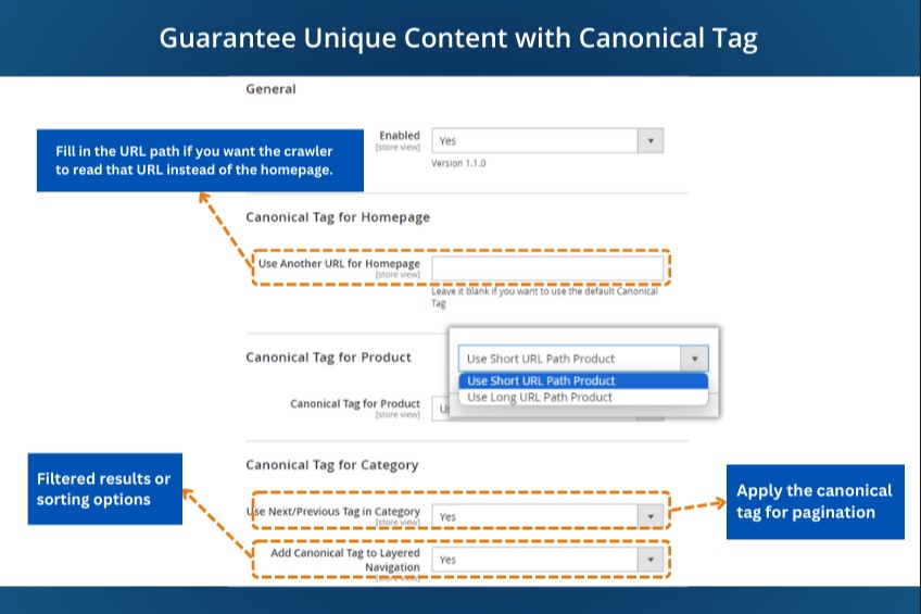 How to add canonical tag in Magento 2 with Magento 2 SEO extension