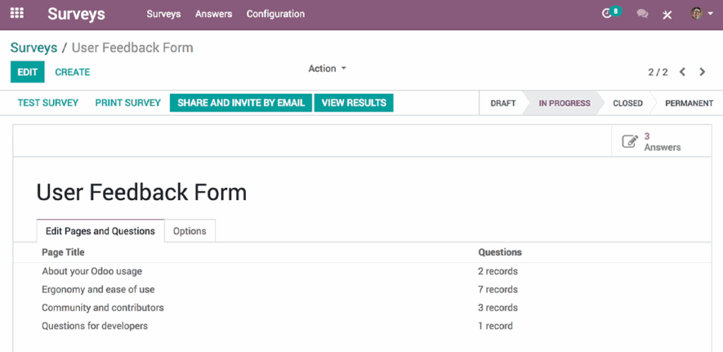 Answer analysis | Odoo Surveys