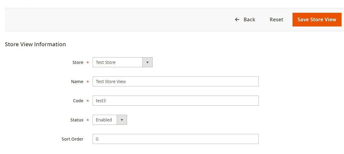 Create a new store view in magento 2