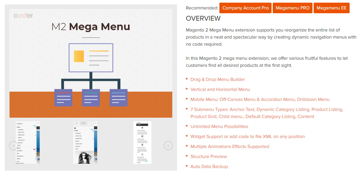 landofcoder mega menu