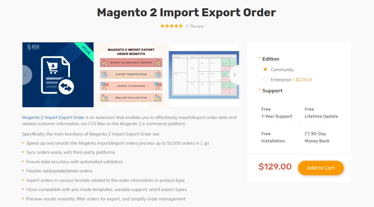 Magento 2 Order Import Export Extension Free and Paid: Import Export Order by BSS Commerce