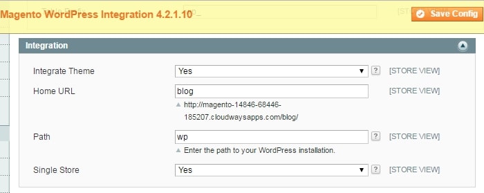 WordPress Magento Integration