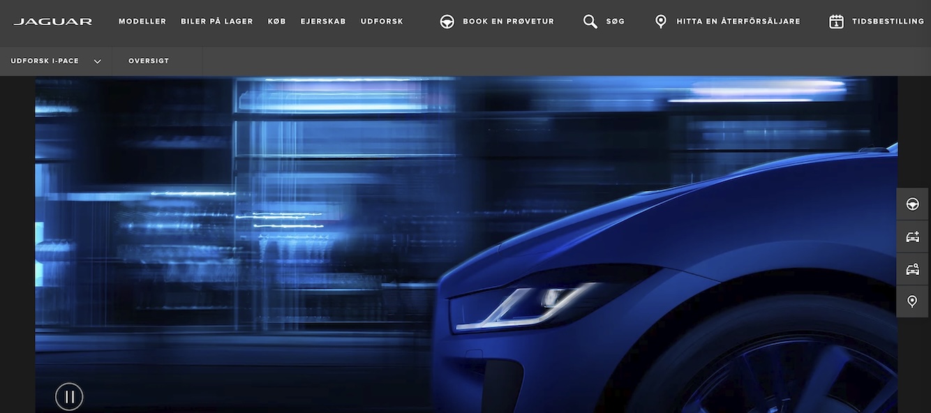 Jaguar's website