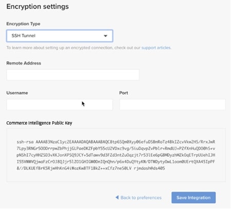 Input your Encryption settings