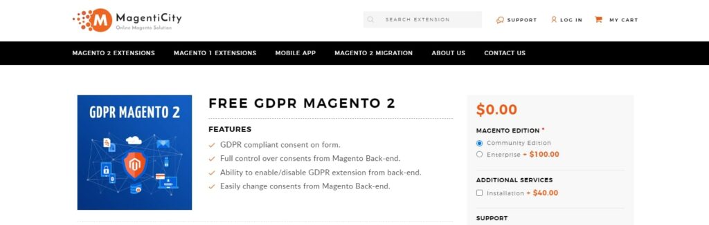 Free GDPR for Magento 2 Magenticity