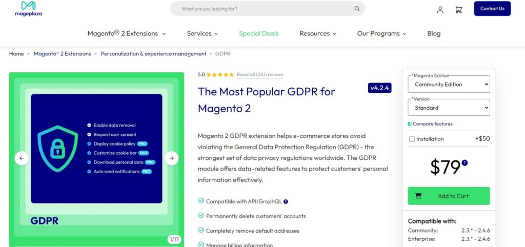 GDPR Extension for Magento 2 Mageplaza