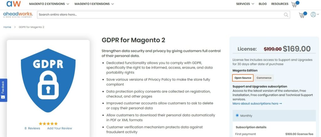 GDPR for Magento 2 Aheadworks