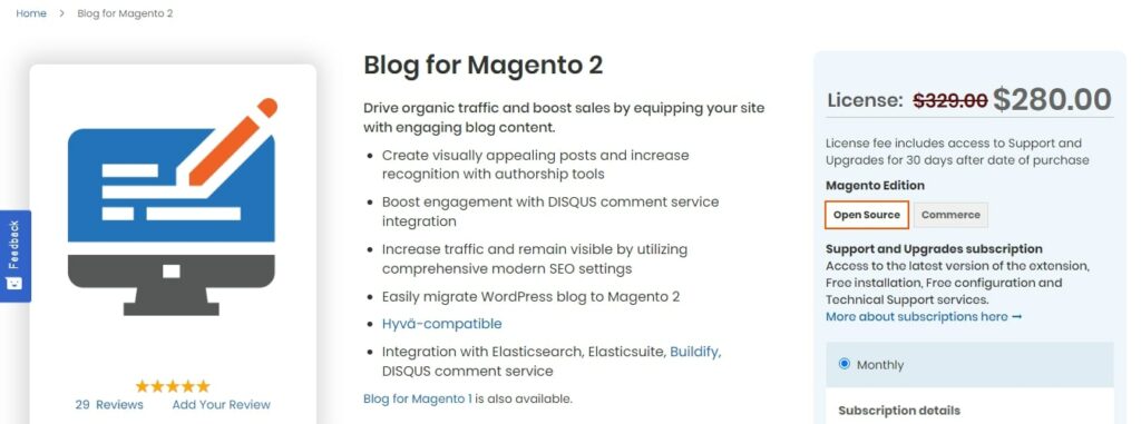 Magento 2 blog extension by Aheadworks