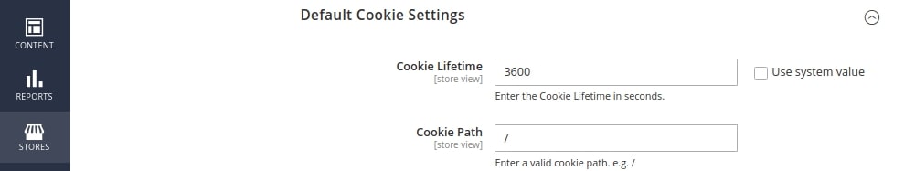 magento 2 cookie settings 2