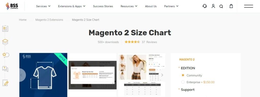 Magento 2 Size Chart Extension by BSS Commerce