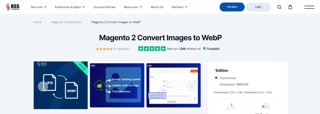 Magento 2 Convert Images to WebP BSS Commerce