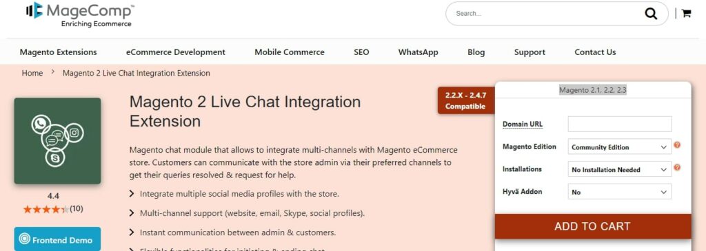 Magento 2 Live Chat Integration Extension paid MageComp