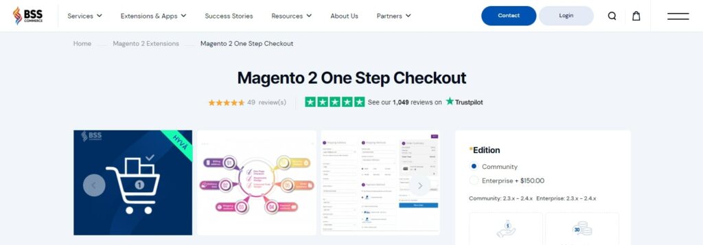 Magento 2 One Step Checkout BSS Commerce