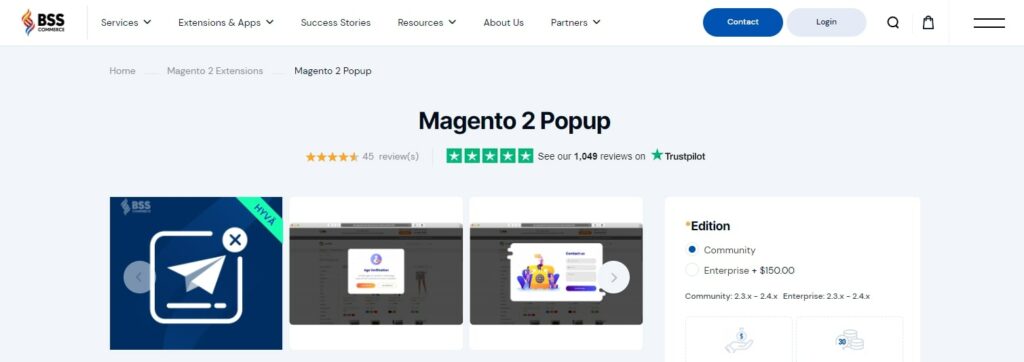 Magento 2 Popup BSS Commerce