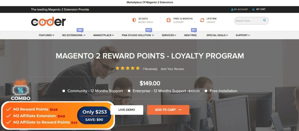 Magento 2 customer loyalty extension developed by Landofcoder