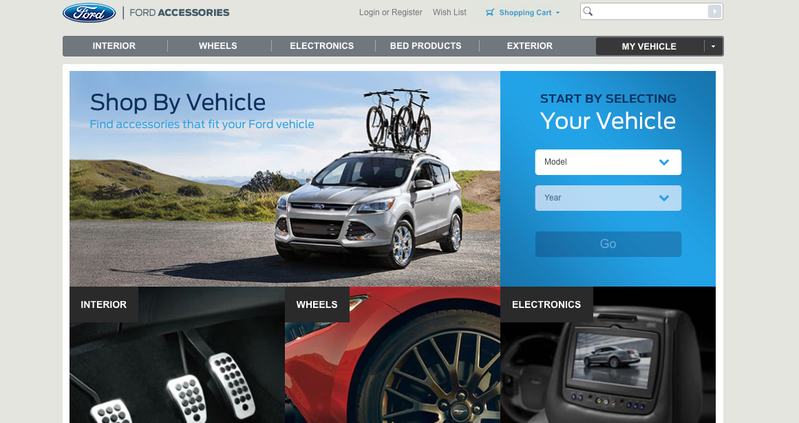 Ford leverages the online store for auto parts and accessories on Magento