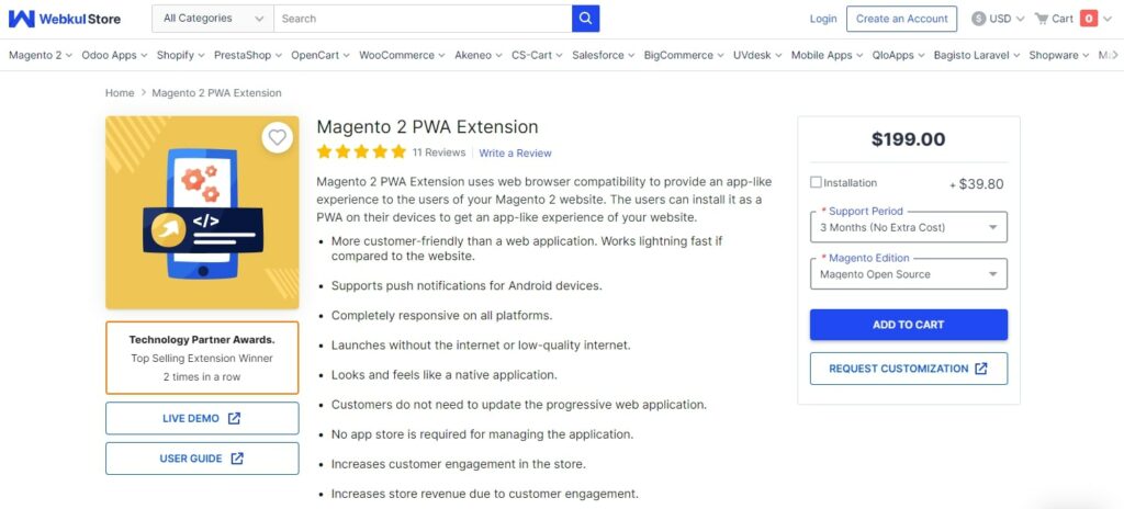 Magento 2 PWA Extension - Webkul