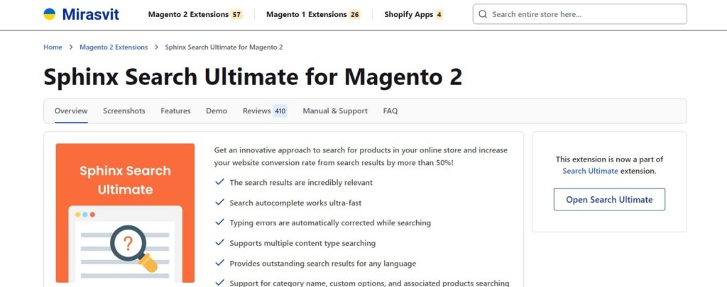 Sphinx Search Ultimate for Magento 2 by Mirasvit