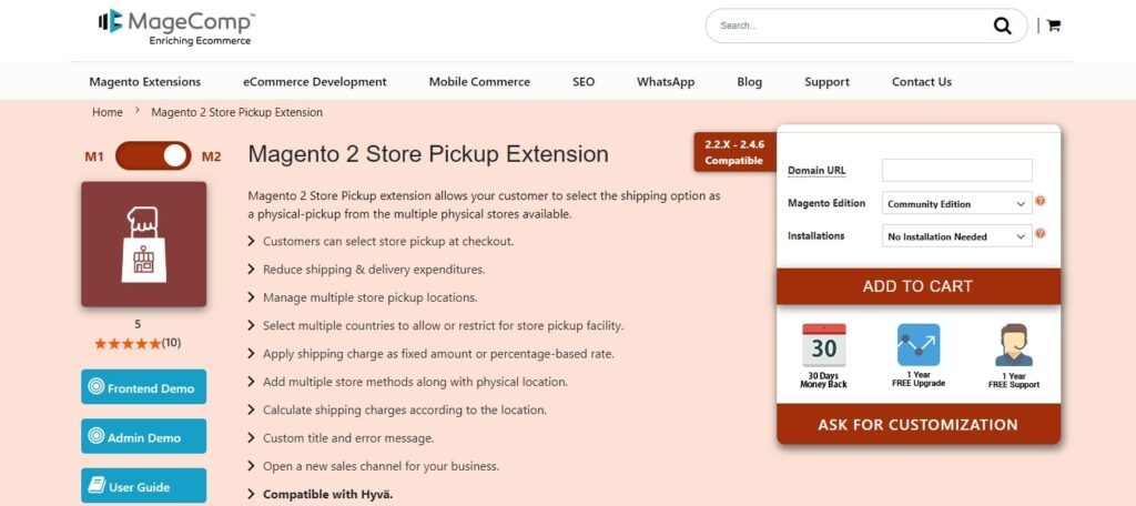 Magento 2 Store Pickup Extension MageComp