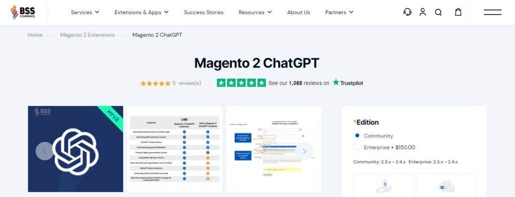 Magento 2 ChatGPT extension by BSS Commerce