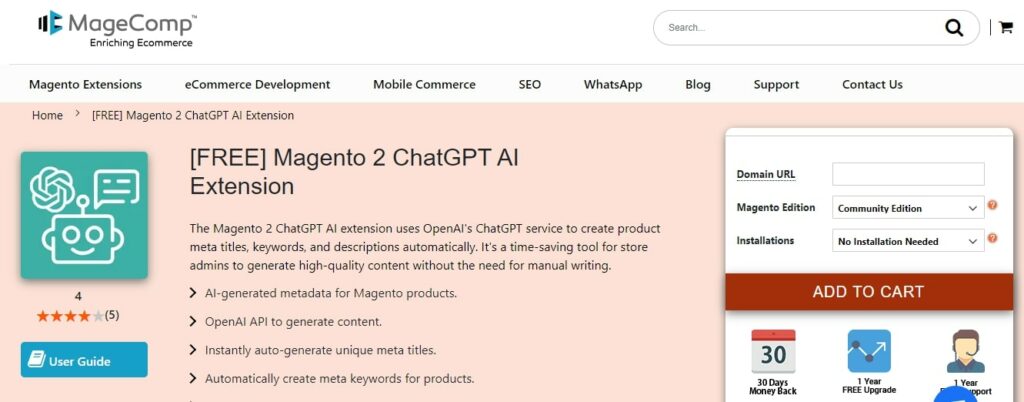 Magento 2 ChatGPT AI Extension Free - MageComp