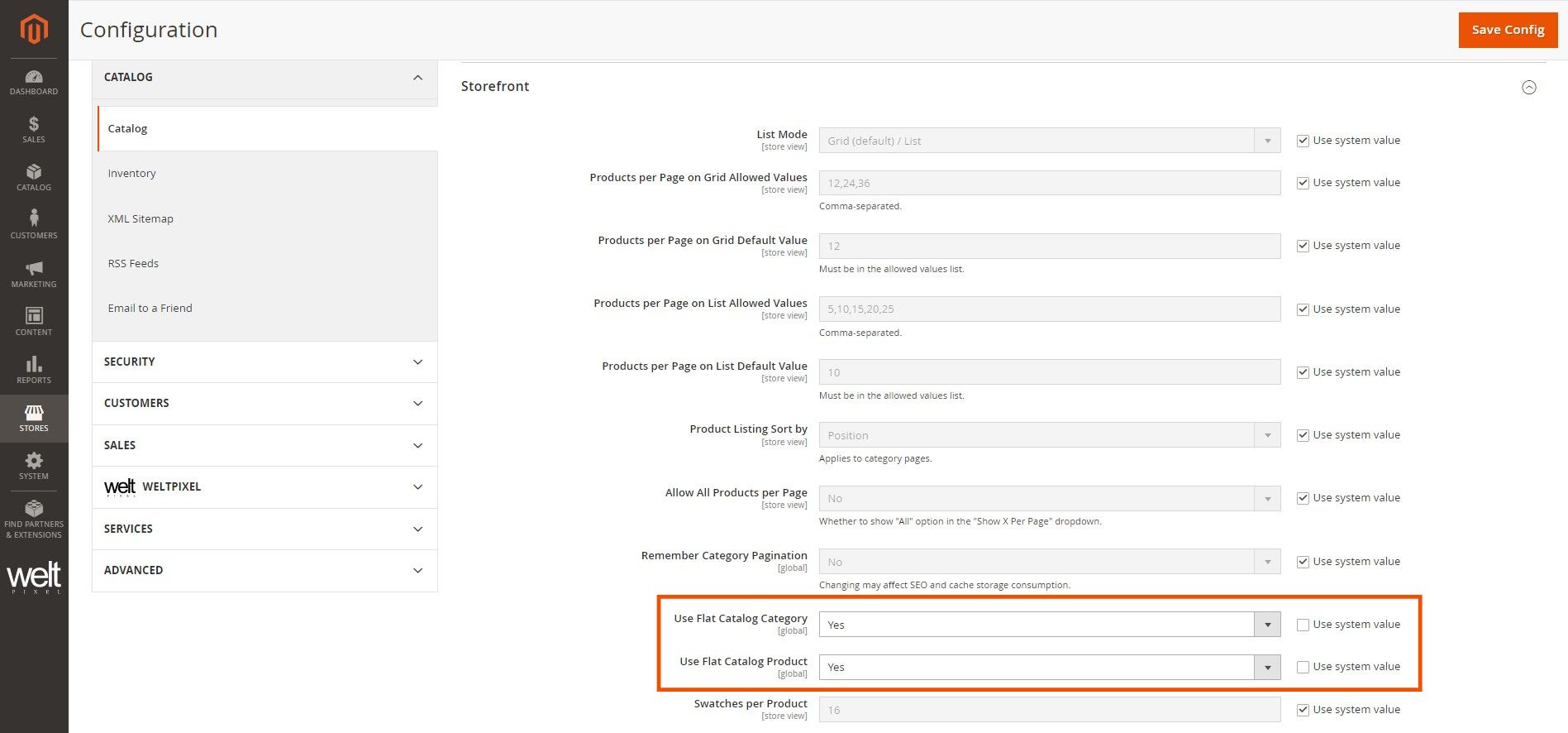 Opt for Flat Catalog Indexing