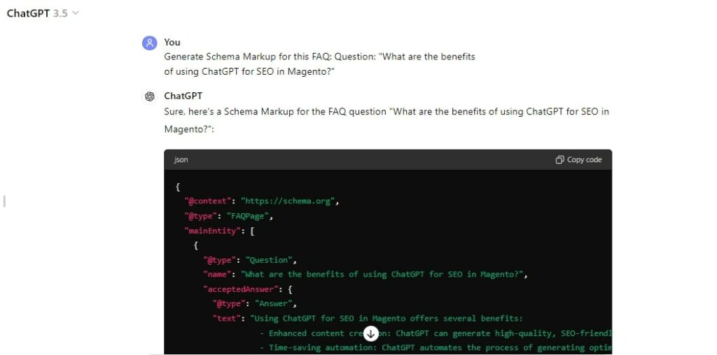 how to use ChatGPT for SEO in Magento 10