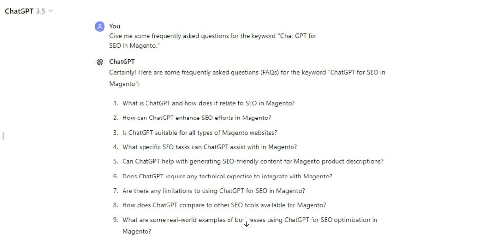 how to use ChatGPT for SEO in Magento 3