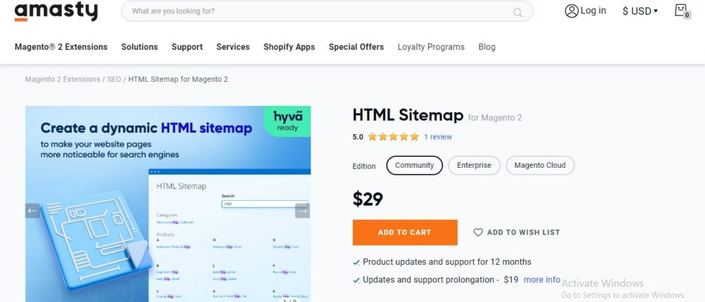 HTML Sitemap for Magento 2 by Amasty